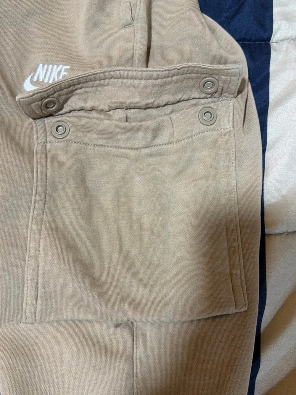 Nike Kids Tan Cargo Joggers with Drawstring Waist